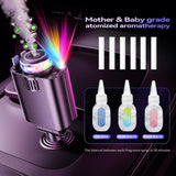 5 in 1 Retractable Car Charger with Aromatherapy and Starlight, USBC Car Charger Adapter, 69W Fast Charging Cars Phone Chargers, Cars Air Freshener Compatible for iPhone 16 15 14 13 12 and Android
