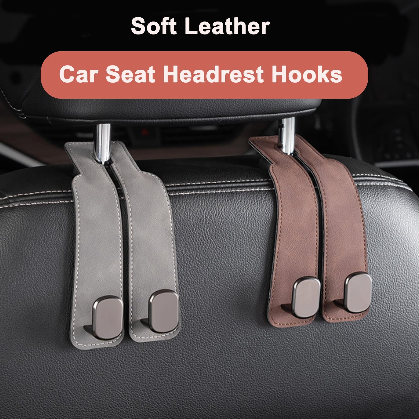 Phonery HookMate ® Headrest Hooks for Car 4 Pack-Getphonery