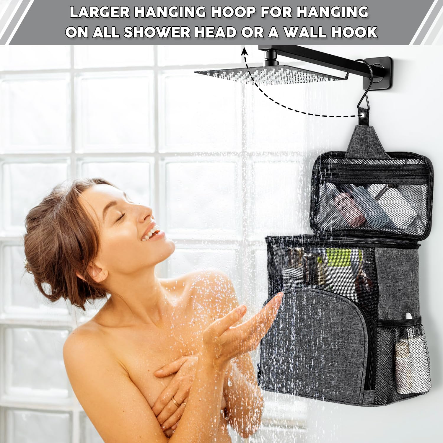 Phonery ShowerSavvy ® Hanging Shower Caddy-Getphonery