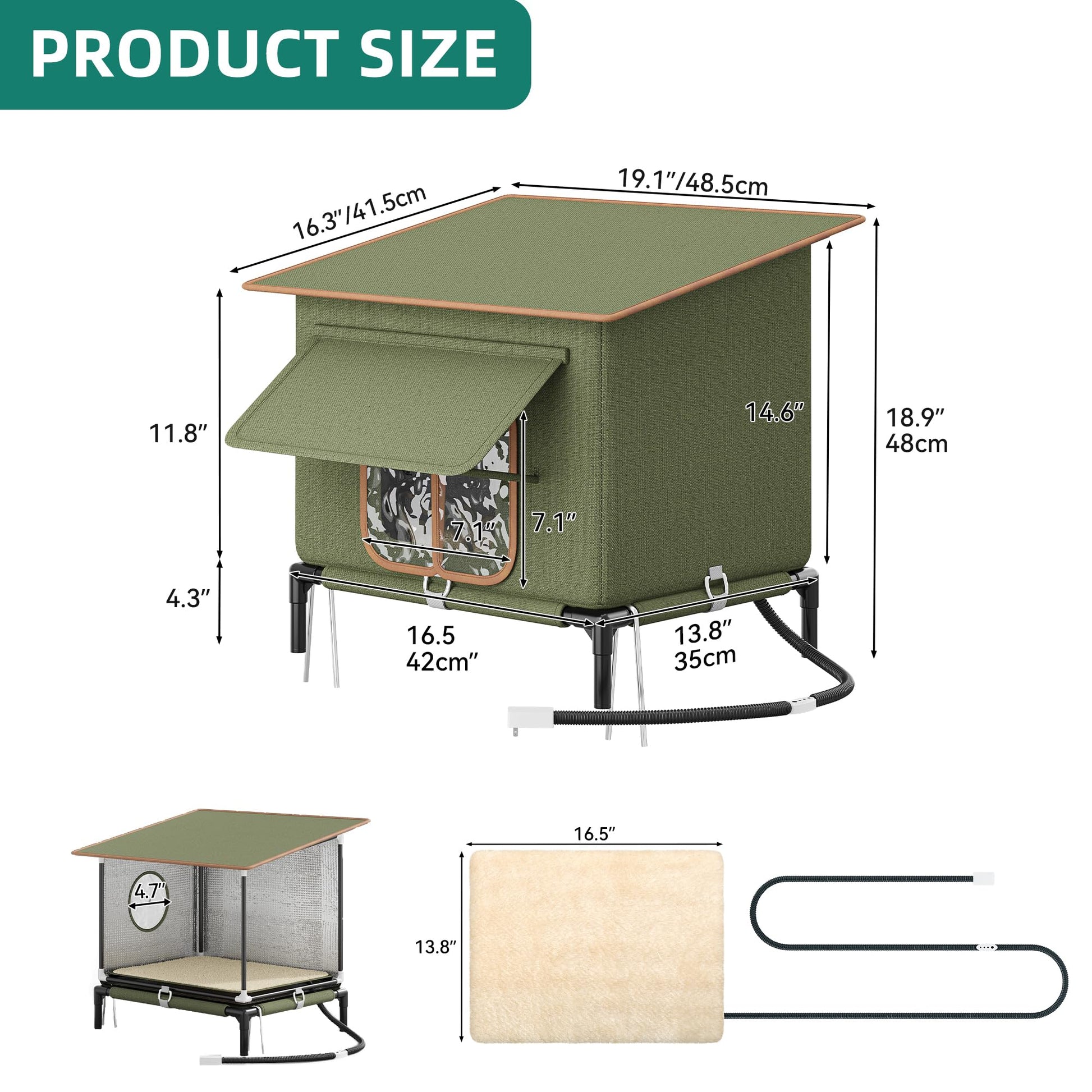 Phonery Guardian Outdoor Cat House for Winter