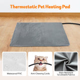 Heated Cat House for Indoor, Large Cat Bed with Heating Pad, Adjustable Temperature & Timing, with Fluffy Ball Hanging and Scratch Pad, Foldable Pet Hideaway for Small Medium and Large Cats（XL）