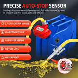 Fuel Transfer Pump Lithium Battery Powered with Auto-Stop & Leak Protection, Automatic Fuel Transfer Pump with 71" Extra Long Hose, Safe and Efficient Portable Gas Can Pump for Oil, Diesel, Gasoline