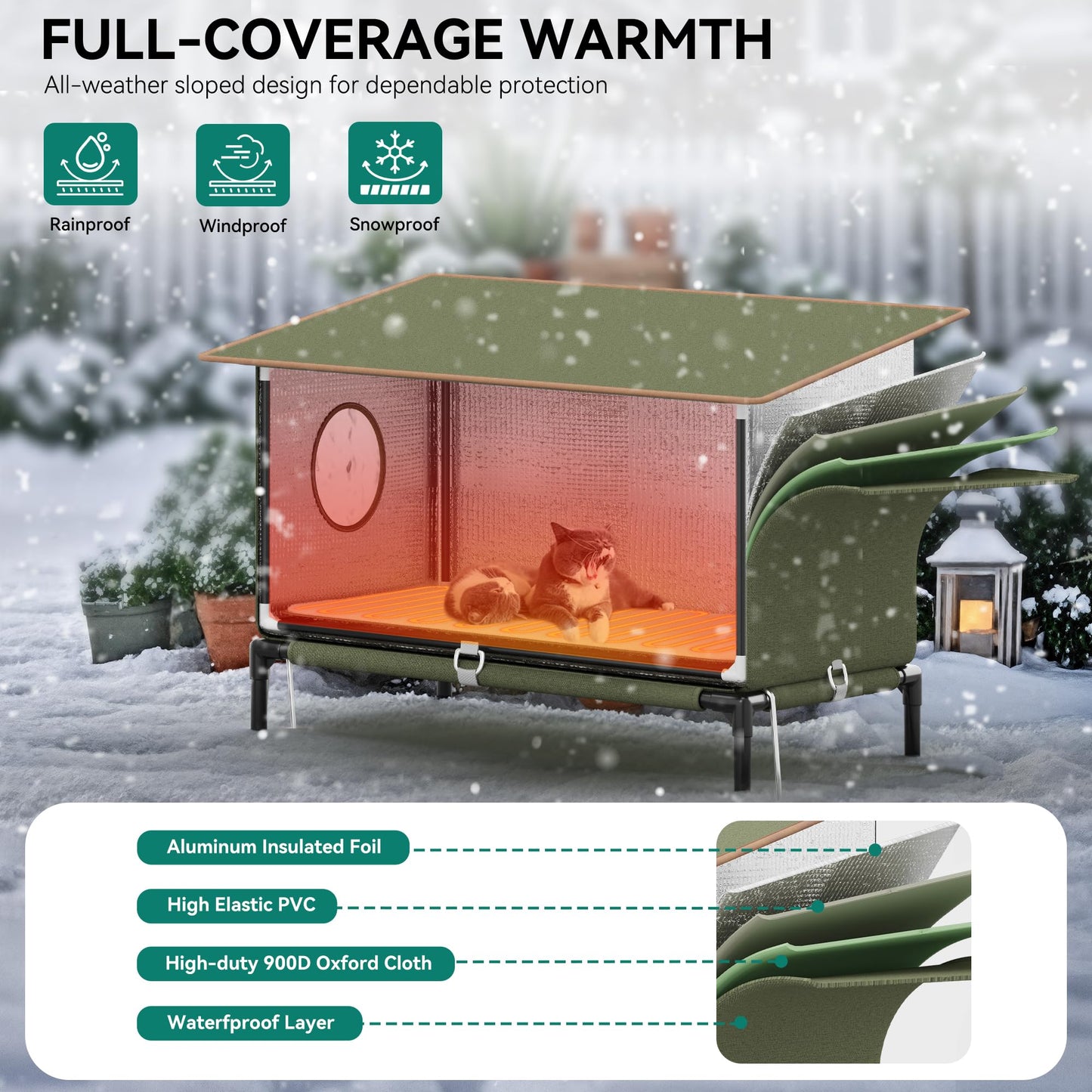Phonery Guardian Outdoor Cat House for Winter