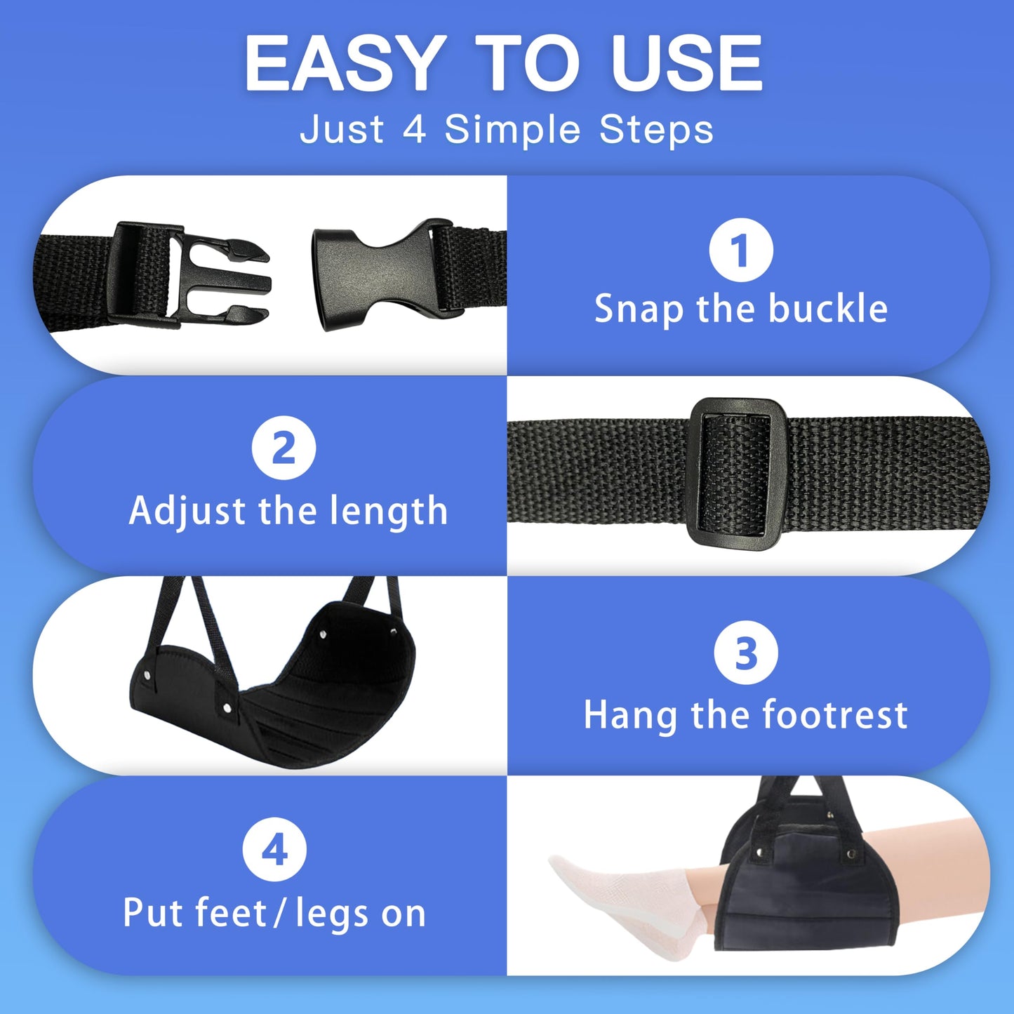 Phonery SkyRest ® Airplane Footrest Hammock 2 Pack