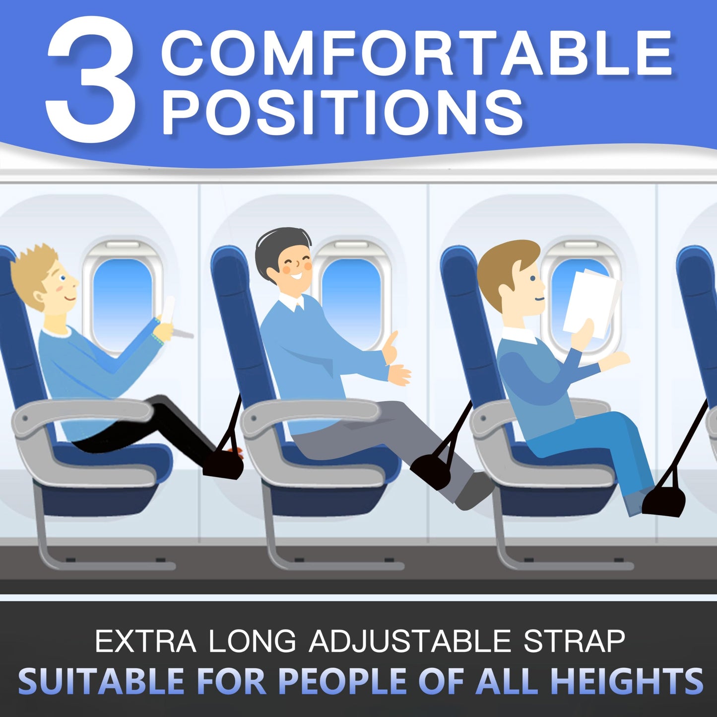Phonery SkyRest ® Airplane Footrest Hammock 2 Pack