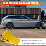 Wheel Chocks for RV Trailer, 4 Pack Non Slip Wheel Chocks for Travel Trailers with Rope for Easy Removal, Lightweight Plastic Wheel Stoppers Block for Camper Cars Trucks