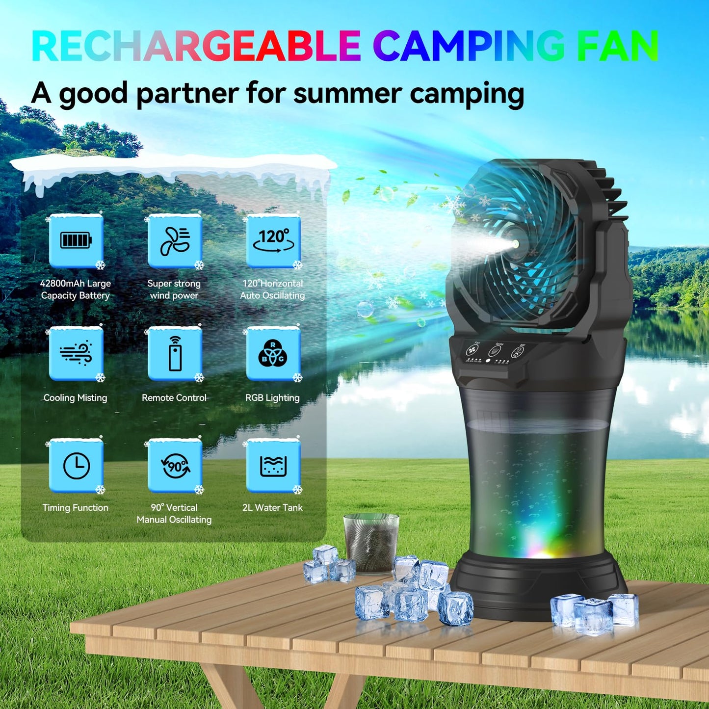 Phonery BreezeMist ® Misting Fan with Bucket