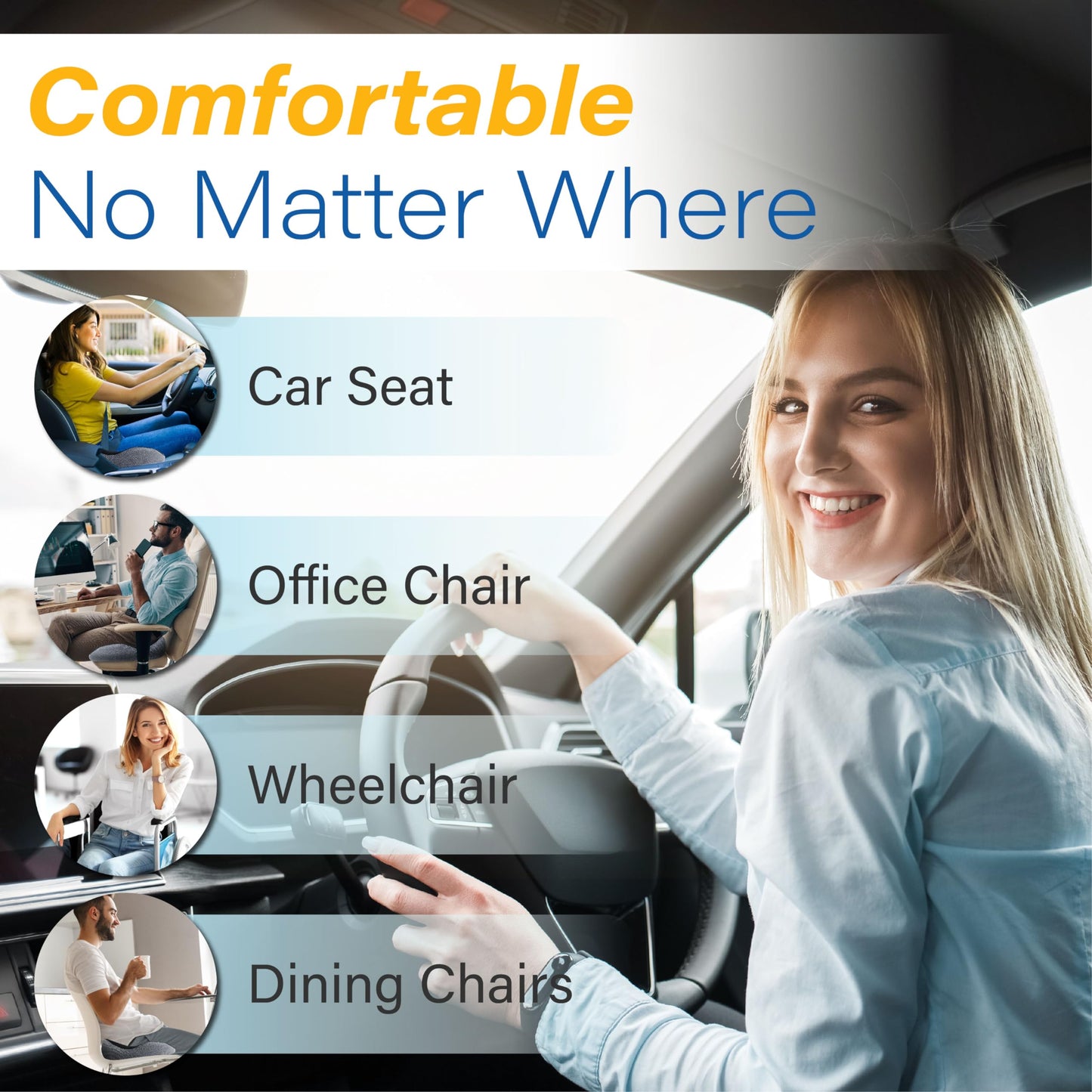 Phonery ZenSeat ® Car Seat Booster for Shorter Drivers