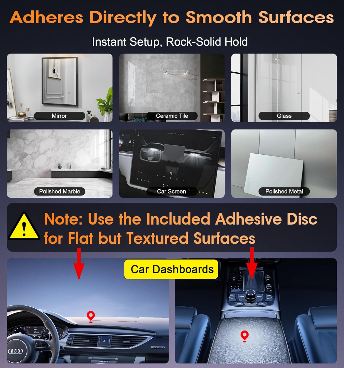 Phonery VacLock ® Phone Mount For Car Dashboard