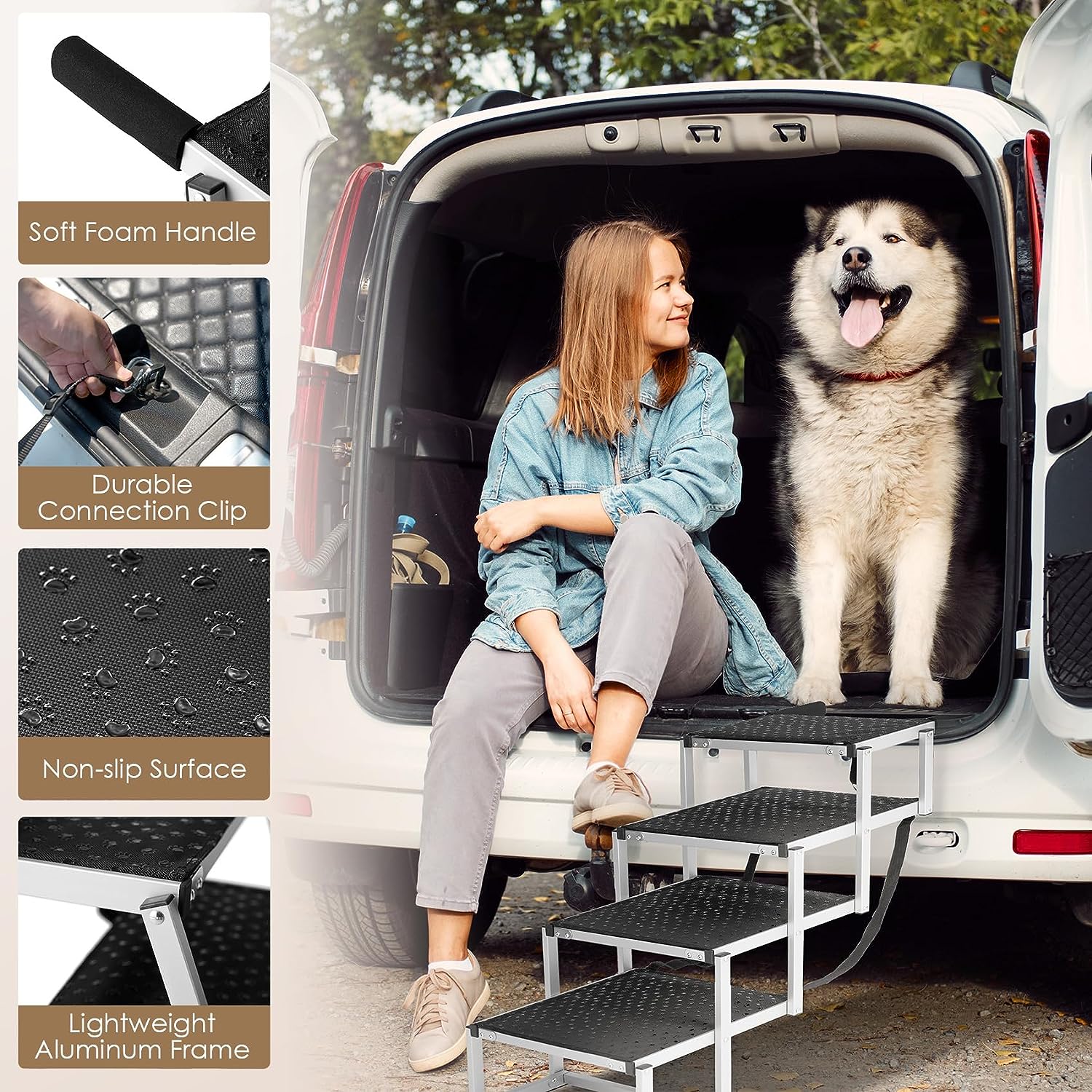 Phonery EasyHop ® Foldable Dog Car Ramp for Large Dogs-Getphonery