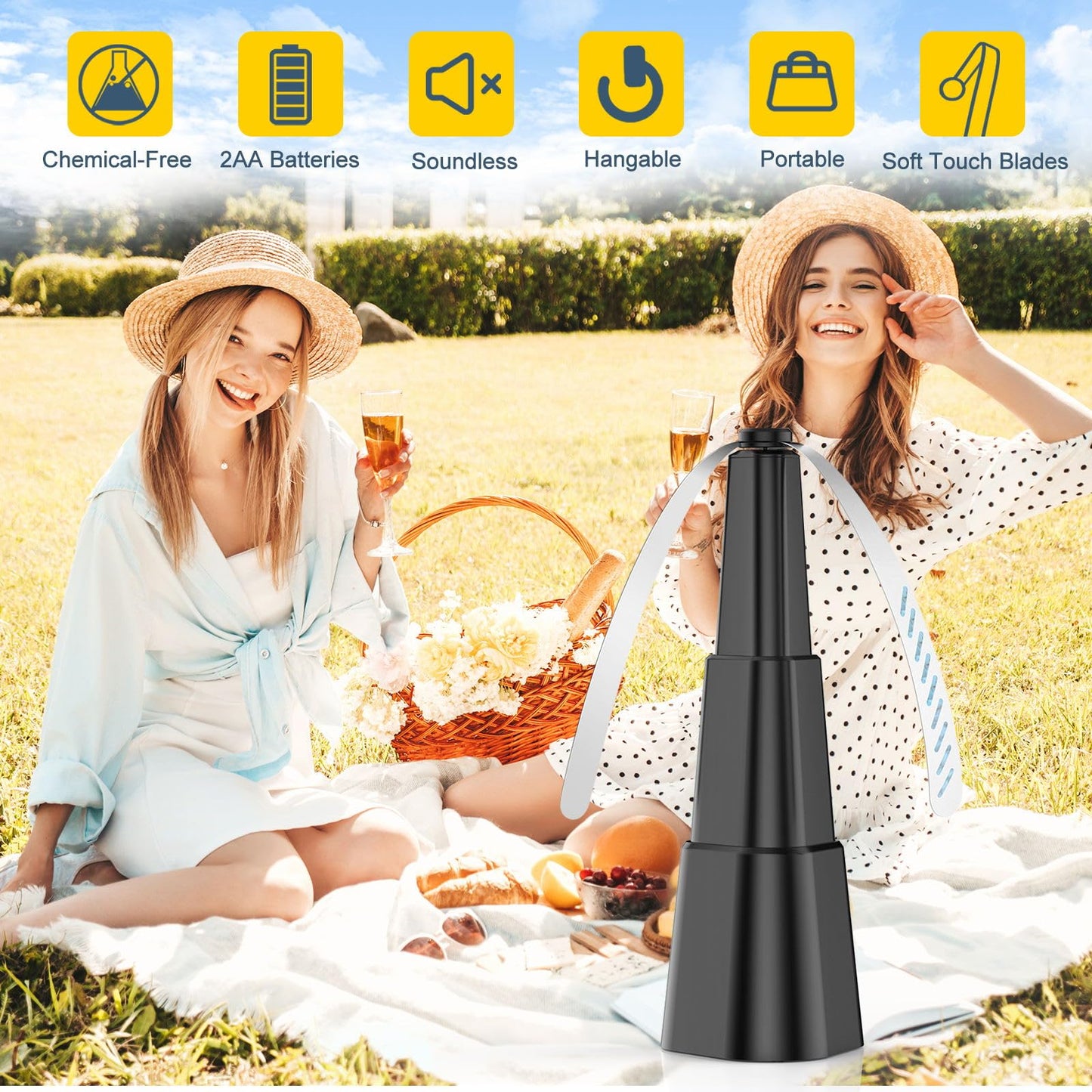 Phonery BuzzBlocker ® Fly Fans for Tables 4 Pack-Getphonery