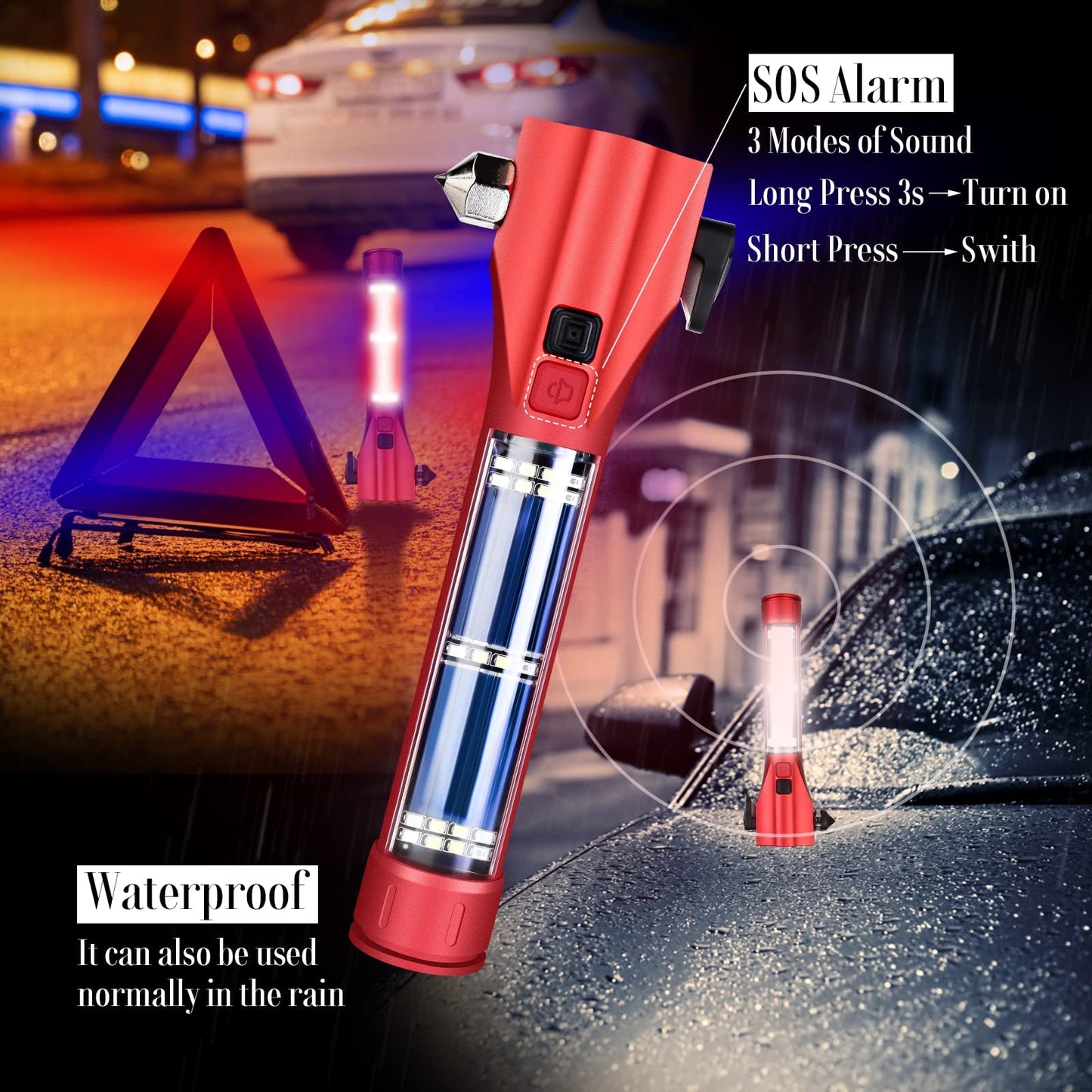 Phonery RescueTorch ® Car Safety Hammer