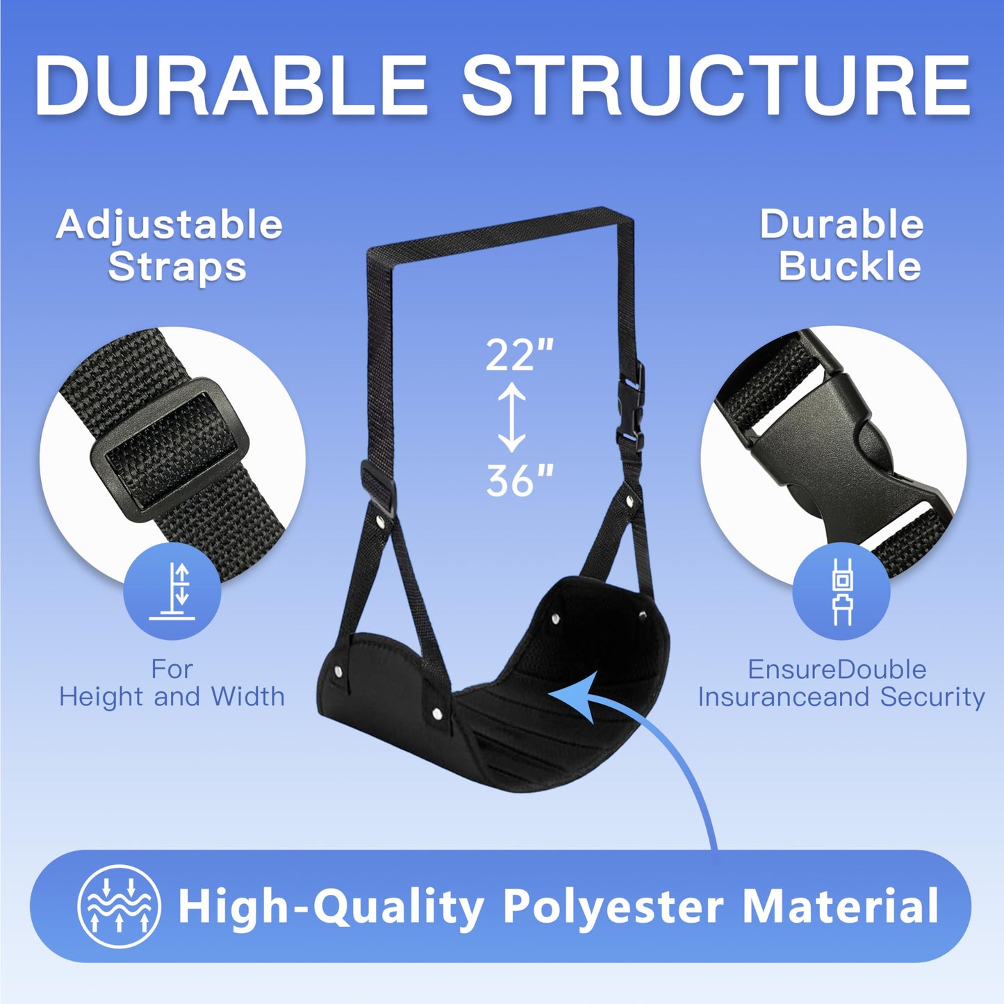 Phonery SkyRest ® Airplane Footrest Hammock 2 Pack