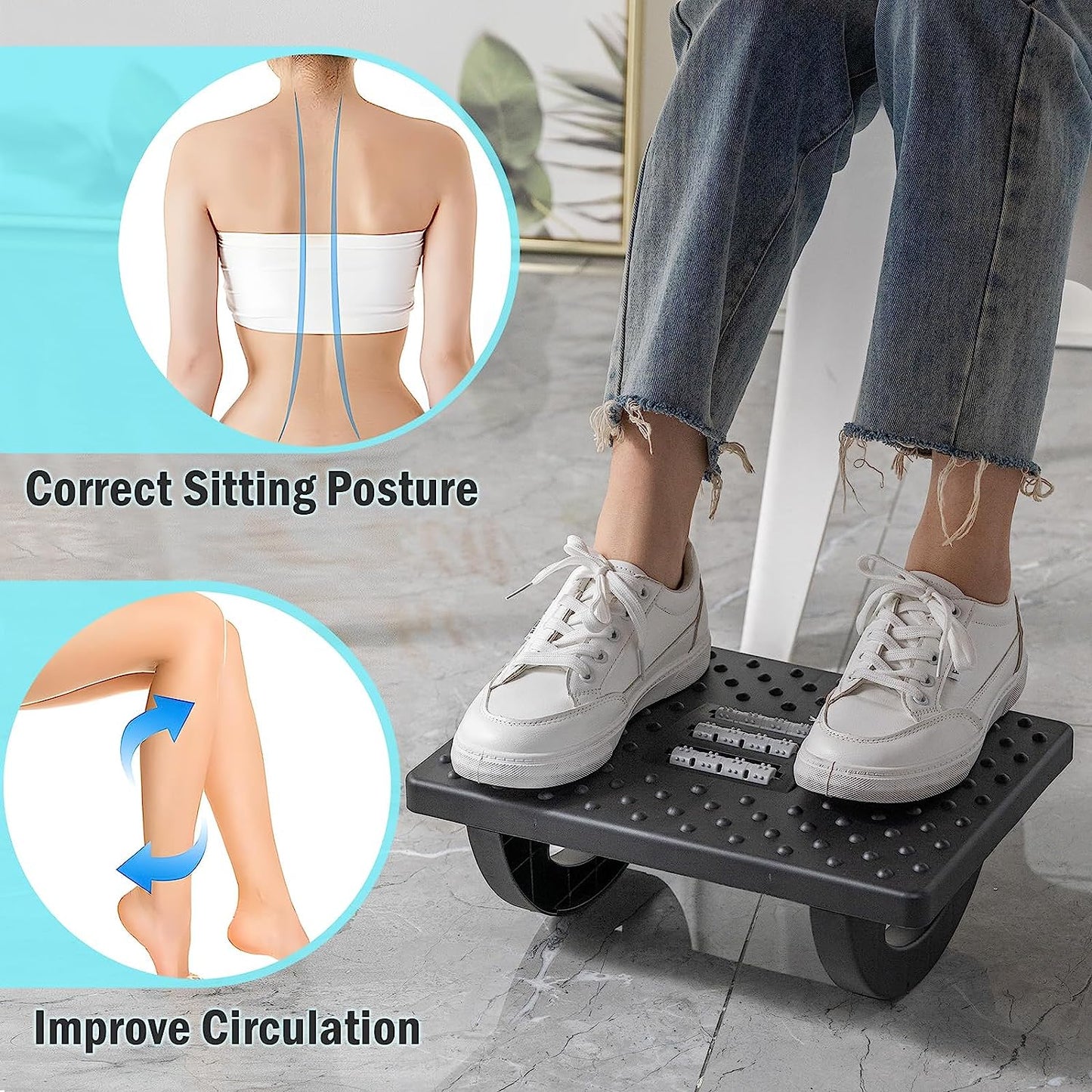 Phonery FootEase ® Rocking Foot Rest for Under Desk-Getphonery