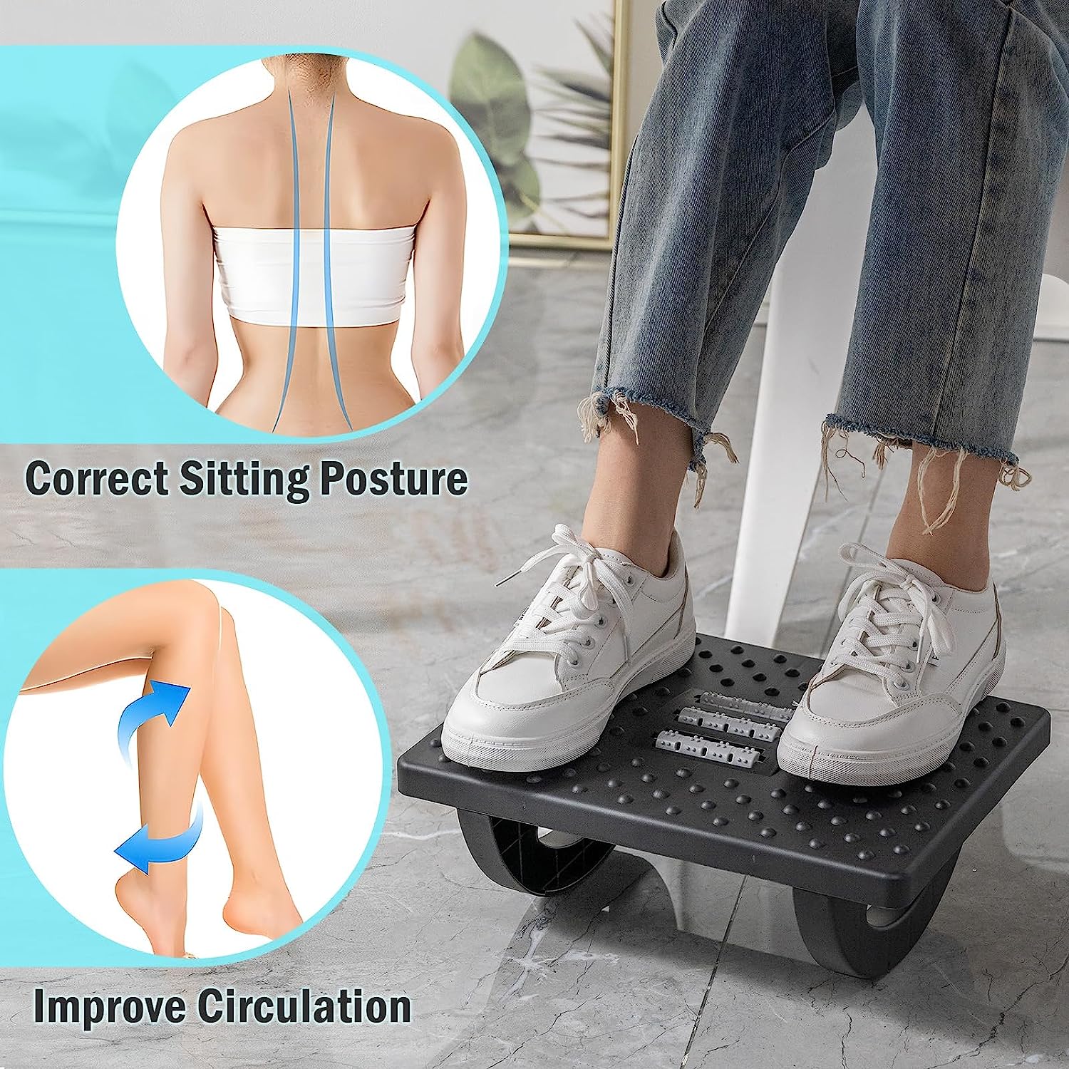 Phonery FootEase ® Rocking Foot Rest for Under Desk-Getphonery