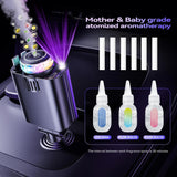 5 in 1 Retractable Car Charger with Aromatherapy and Starlight, USBC Car Charger Adapter, 69W Fast Charging Cars Phone Chargers, Cars Air Freshener Compatible for iPhone 16 15 14 13 12 and Android
