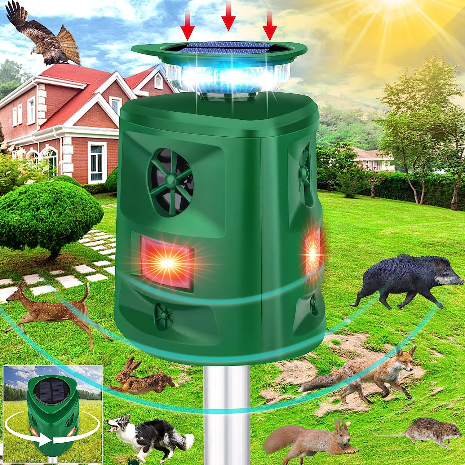 Phonery GardenShield ® Solar Ultrasonic Repeller-Getphonery