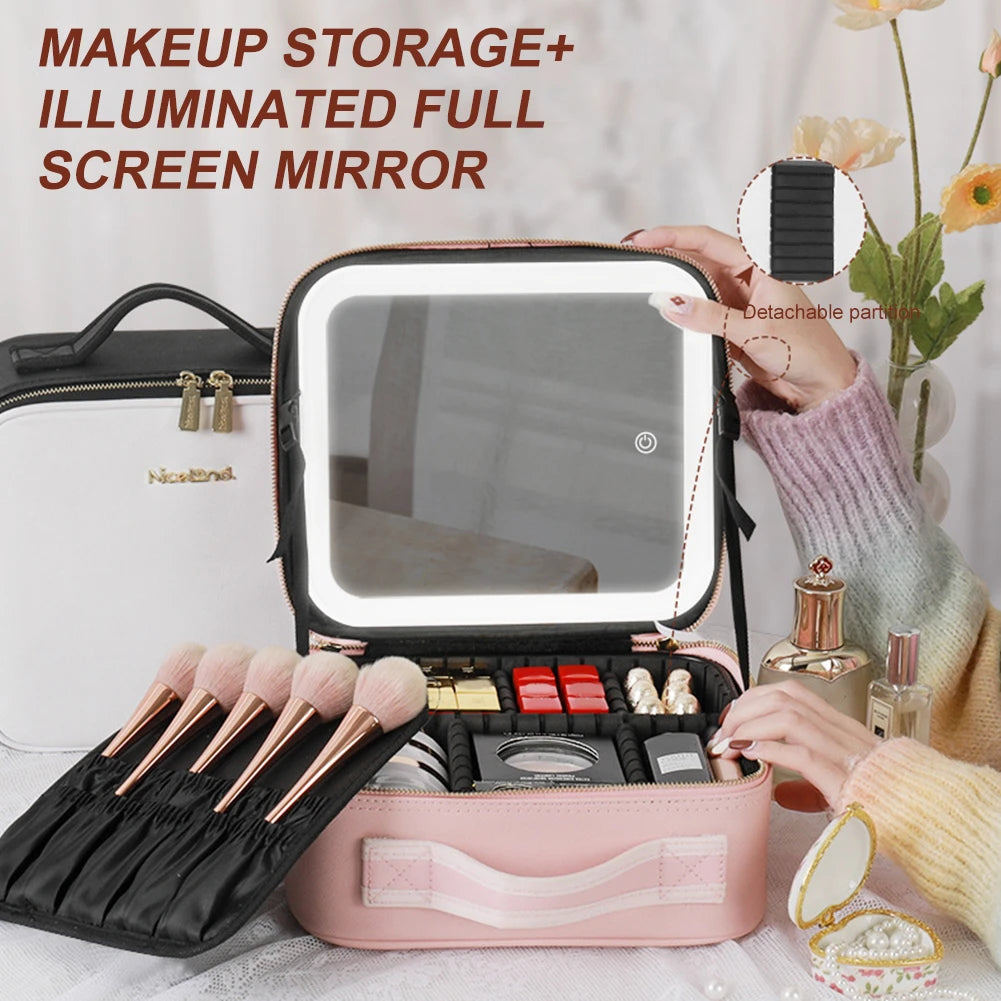 Phonery GlamSavvy ® Makeup Vanity Box With Mirror And Lights-Getphonery