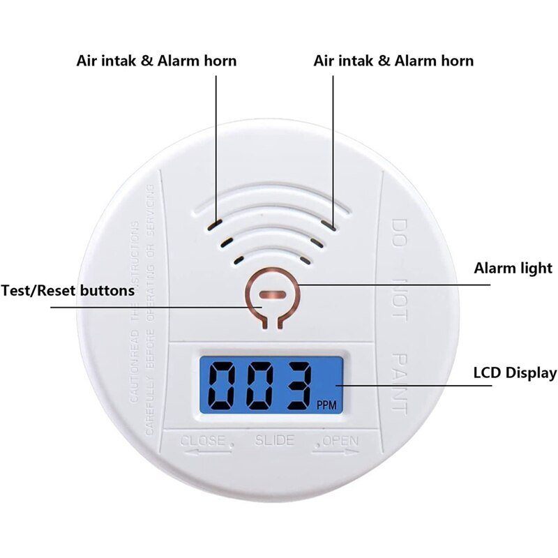 Carbon Monoxide Detector - Phonery CarbonSafe ® Carbon Monoxide Detector With Digital Display