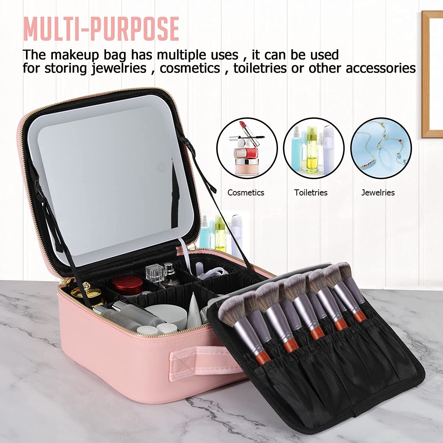 Phonery GlamSavvy ® Makeup Vanity Box With Mirror And Lights-Getphonery