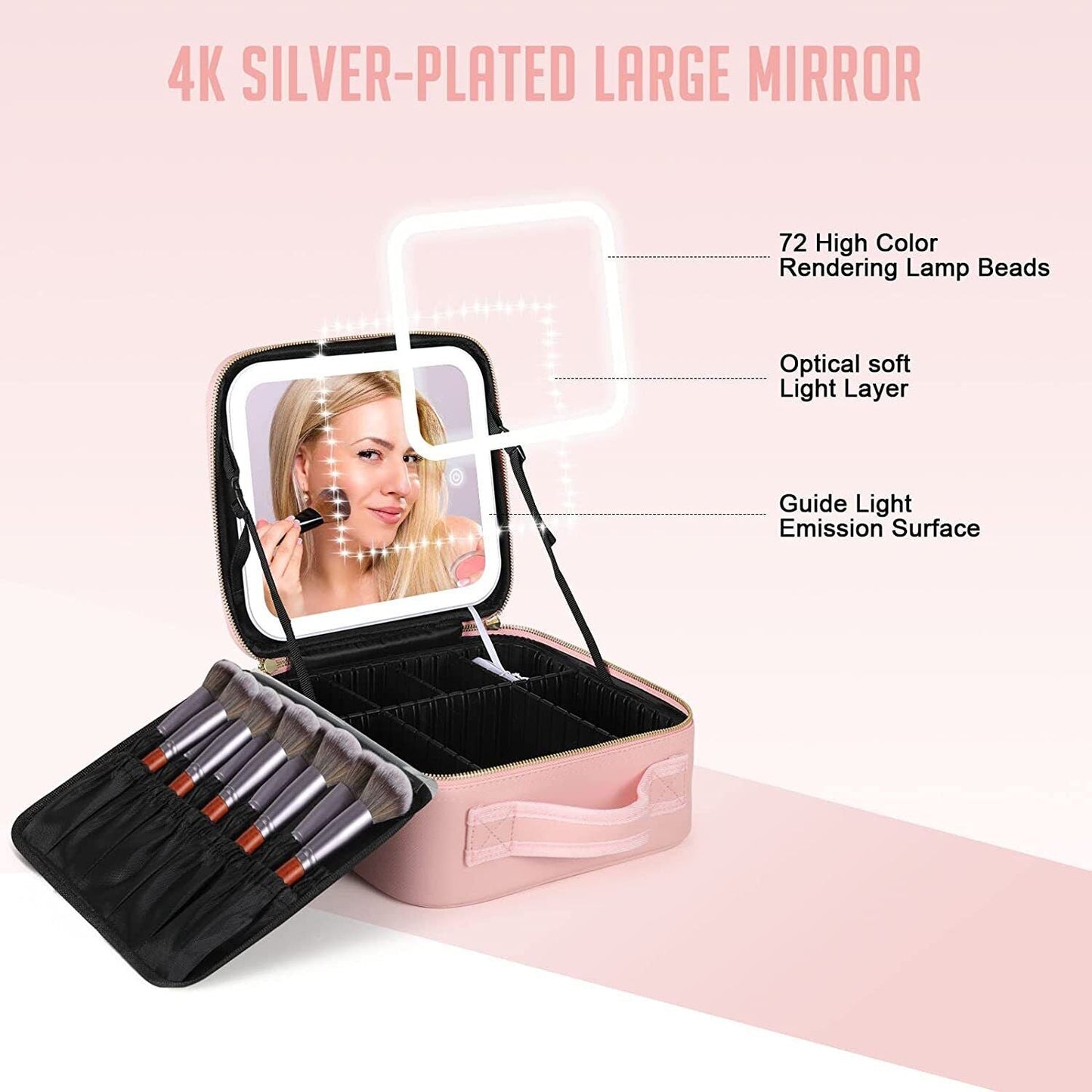Phonery GlamSavvy ® Makeup Vanity Box With Mirror And Lights-Getphonery