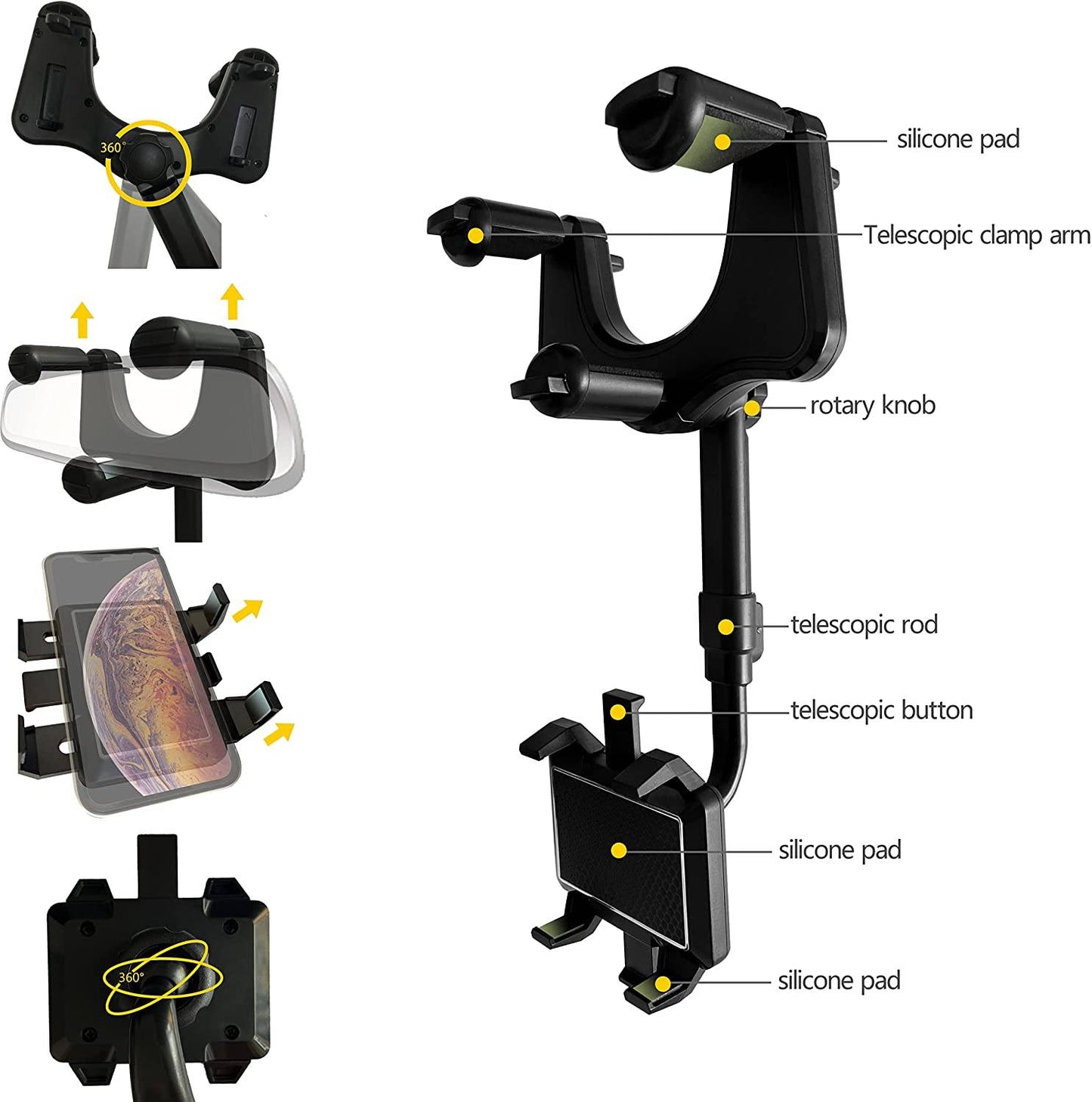 Phonery Rearview ® Car Phone Mount-Getphonery