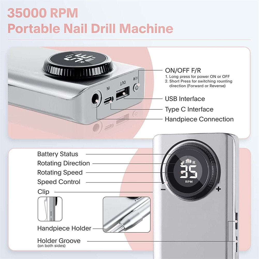 Phonery Drillz ® Nail Drill Machine-Getphonery
