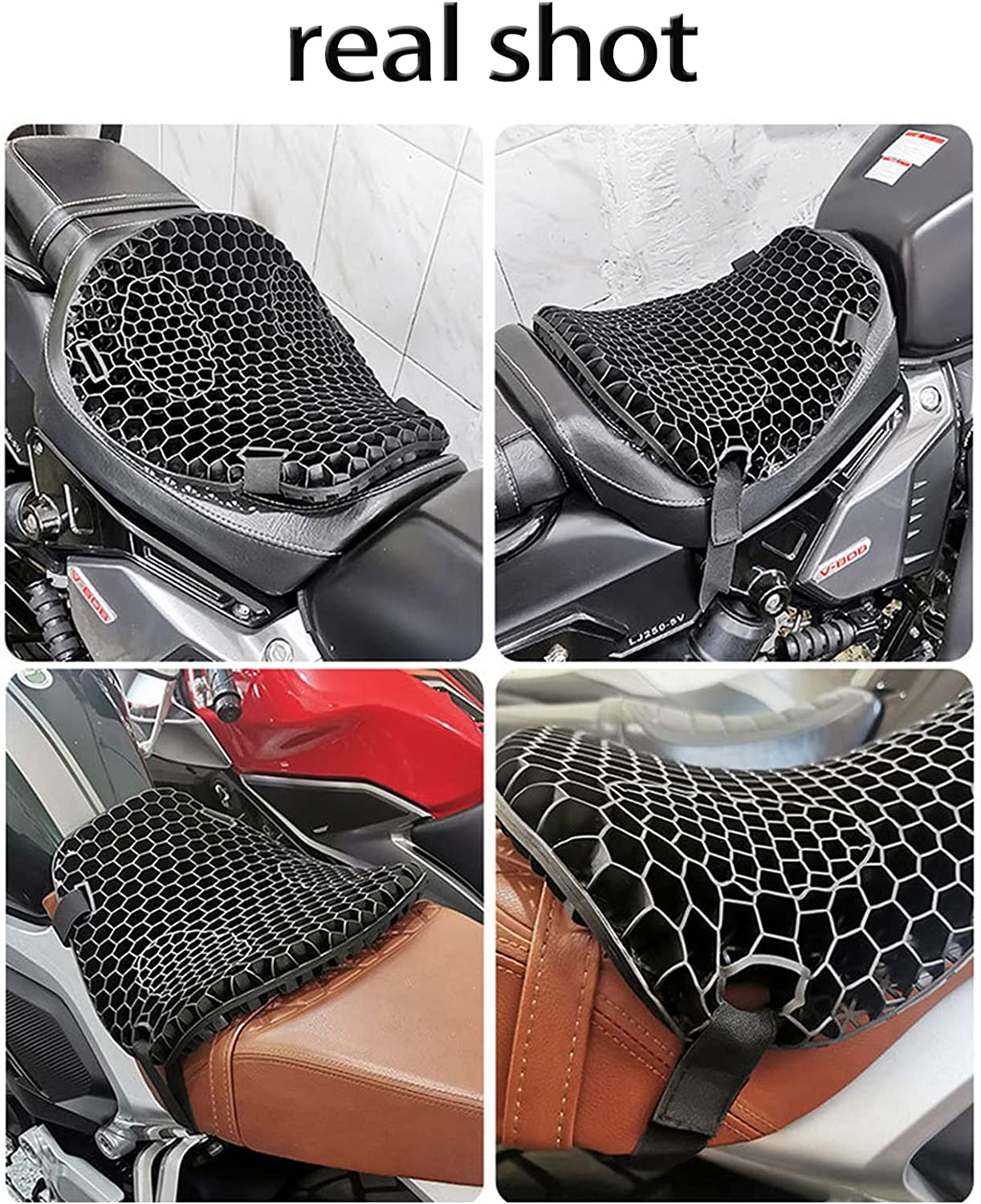 Airflow Motorcycle Seat Cushion - Motorcycle Gel Seat Pad