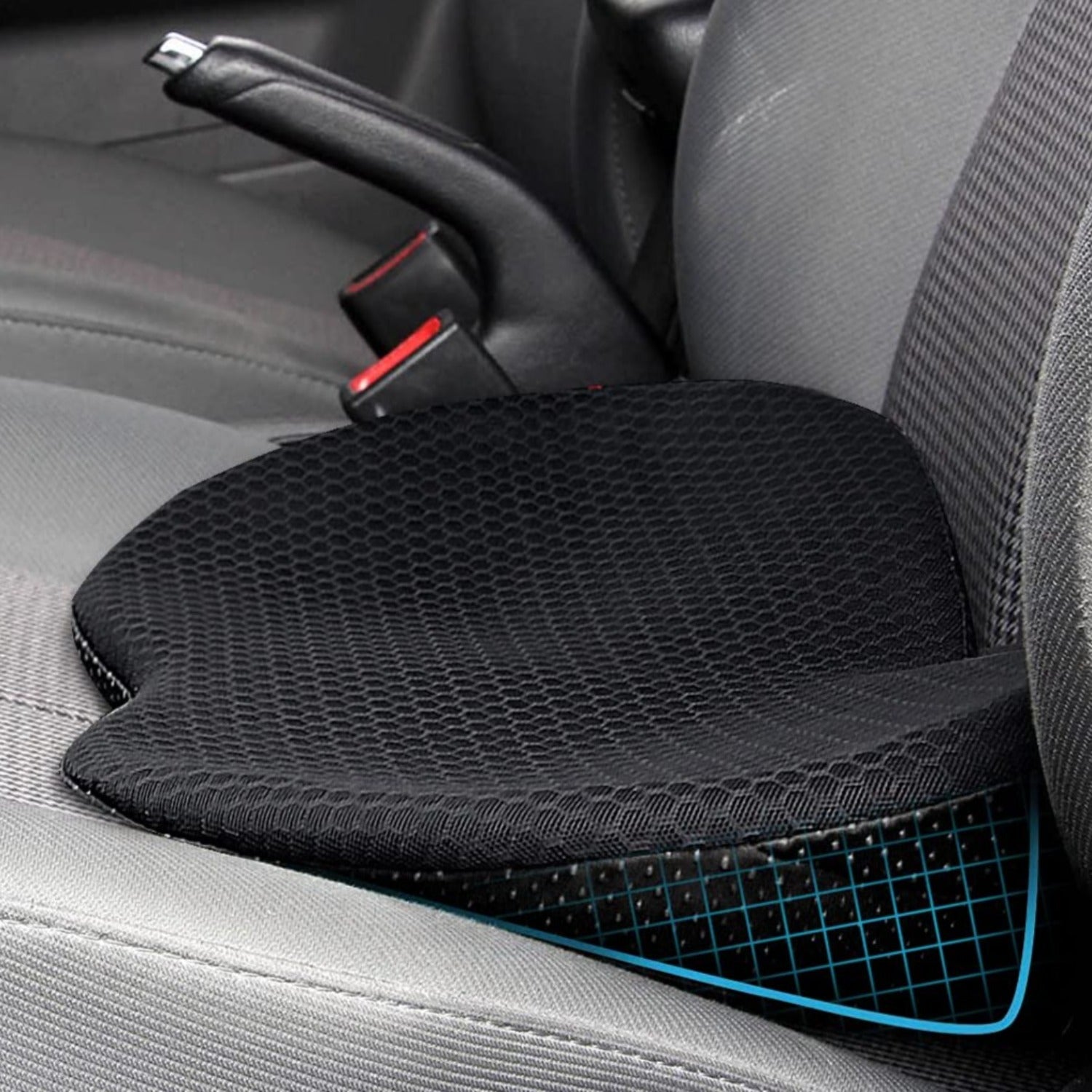 Getphonery Car Seat Cushion for Shorter Drivers Booster Height Riser Adults Short Person Wedge Back Pain Lumbar Support Driving Truck Pillow, Black