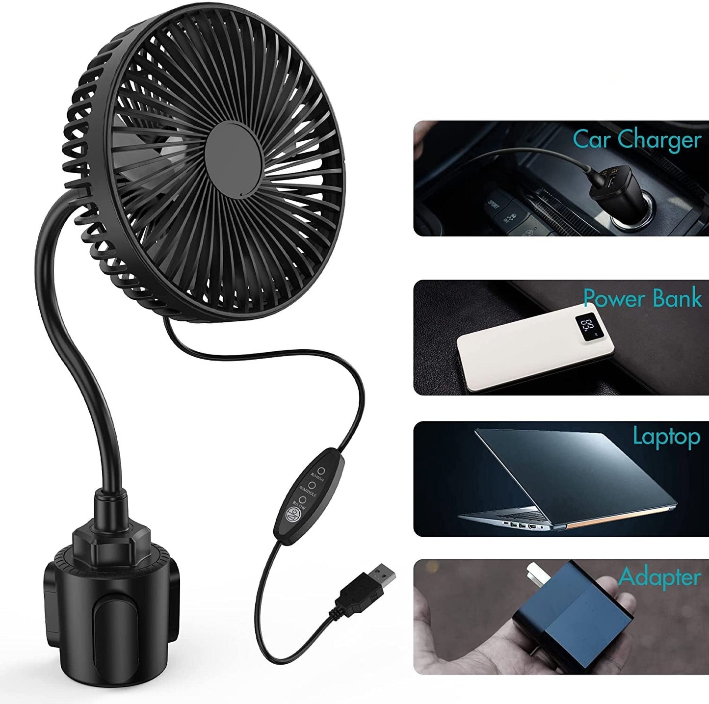 Phonery Fan ® Car Cup Holder Fan-Getphonery