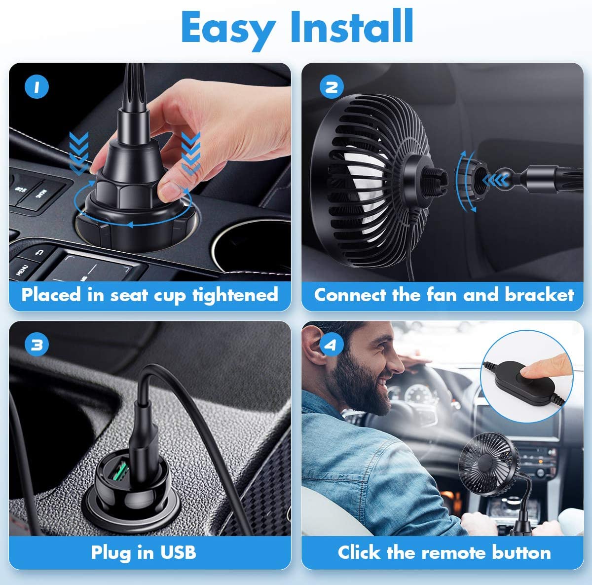 Phonery Fan ® Car Cup Holder Fan-Getphonery