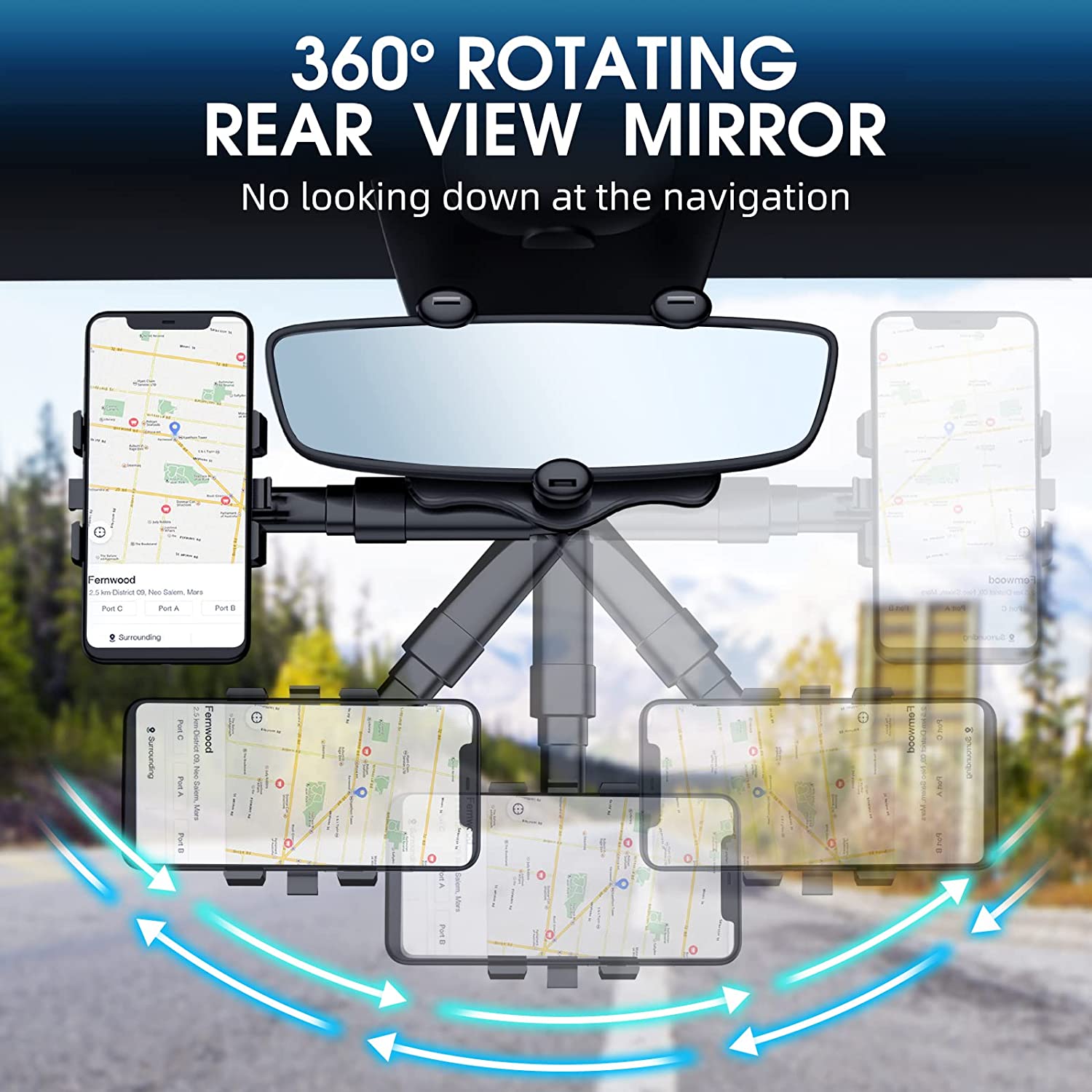 Phonery Rearview ® Car Phone Mount-Getphonery